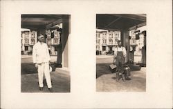 Men at Gas Station, Mission St. 1921 Postcard