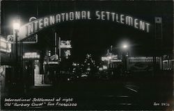 International Settlement at Night Old "Barbary Coast San Francisco, CA Postcard Postcard Postcard