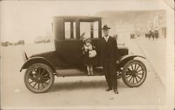 A Man and a Little Girl Next to a Car San Francisco, CA Postcard Postcard Postcard