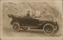 Joe Dobson in a Touring Car at Cliff House Postcard