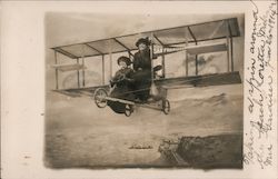 Two Women Posing on a Fake Airplane Postcard
