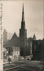 Before the Fire - 1st Congregational Church Postcard