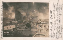 San Francisco on Fire Earthquake Postcard