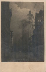 A Large Building on Fire Earthquake Postcard