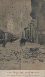 View from Van Ness Avenue Earthquake Postcard