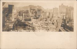 North on Kearny St from Market St Earthquake Postcard