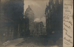 Showing Call Building on Fire Earthquake Postcard