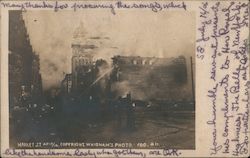 Market St. During Fire Earthquake Postcard