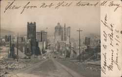 View From Nob Hill Toward the Ferry Earthquake Postcard