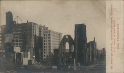 St. Francis Hotel, Congregational Church Earthquake Postcard