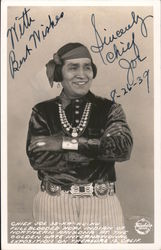 Chief Joe, Hand Signed Postcard