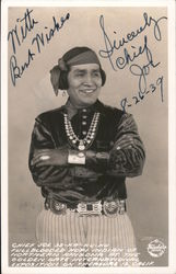 Chief Joe, Hand Signed San Francisco, CA Frasher's Fotos Postcard Postcard Postcard