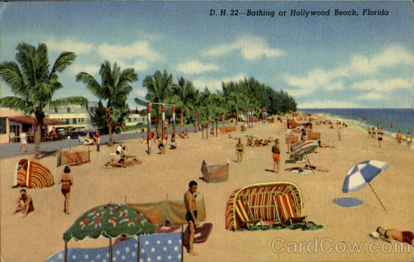 Bathing At Hollywood Beach Florida