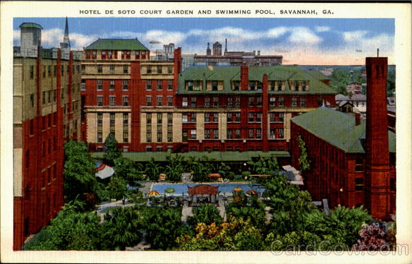 Hotel De Soto Court Garden And Swimming Pool Savannah Georgia