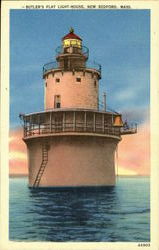 Butler's Flat Light House New Bedford, MA Postcard Postcard