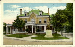 American Legion Home And War Memorial Clearfield, PA Postcard Postcard