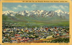 Salt Lake City And Wasatch Mountains Utah Postcard Postcard