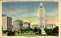 Civic Center Los Angeles, CA Postcard Postcard