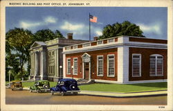 Masonic Building And Post Office St. Johnsbury, VT Postcard Postcard