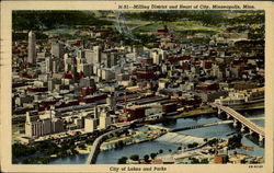 Milling District And Heart Of City Postcard