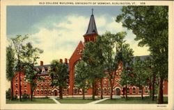 Old College Building, University Of Vermont Postcard