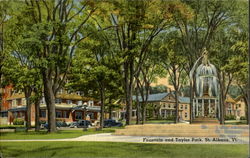 Fountain And Taylor Park St. Albans, VT Postcard Postcard