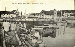 The Old Stone Wharves Rockport, MA Postcard Postcard
