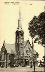 Congregational Church Natick, MA Postcard Postcard