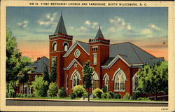 First Methodist Church And Parsonage Postcard