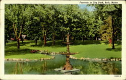 Fountain In City Park Postcard