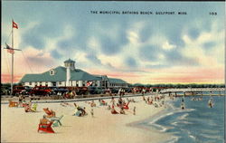 The Municipal Bathing Beach Gulfport, MS Postcard Postcard
