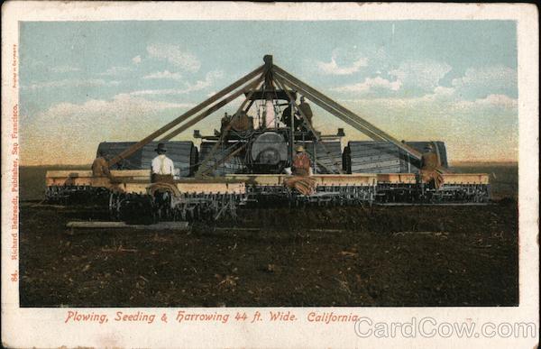 Plowing, Seeding & harrowing 44 ft. Wide. California