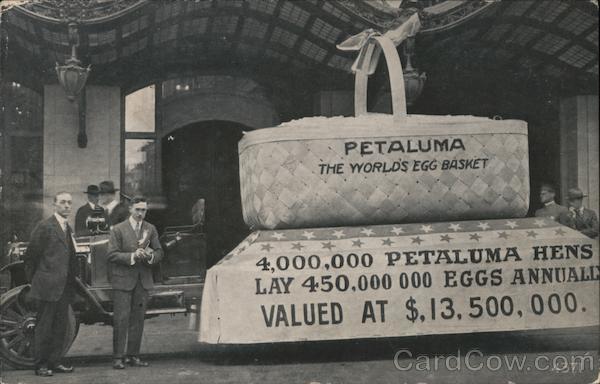 The World's Larges Egg Basket 4,000,000 Petaluma Hens Lay 450,000,000 Eggs Annually California
