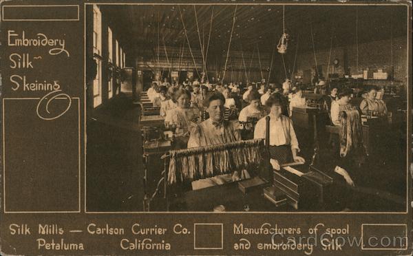 Embroidery Silk Skeining - Silk Mills - Carlson Currier Co. Petaluma California