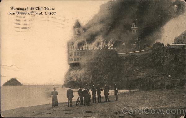 Burning of the Cliff House September 7, 1907 San Francisco California