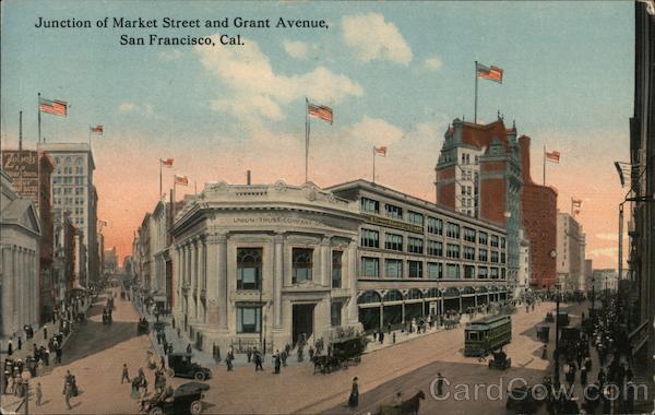 Junction of Market Street and Grant Avenue San Francisco California