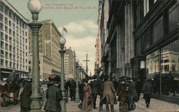 Looking down Market St from 5th St. San Francisco California
