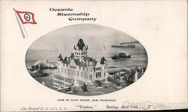 Oceanic Steamship Company View of Cliff House San Francisco California