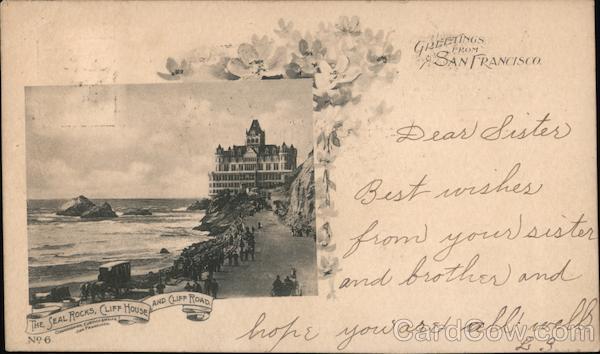 The Seal Rocks, Cliff House and Cliff Road San Francisco California