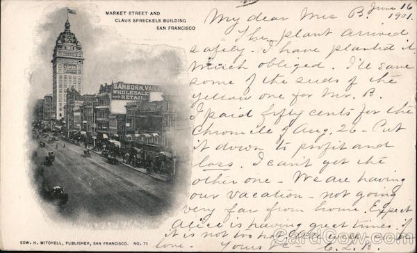 Market Street and Claus Spreckels Building San Francisco California