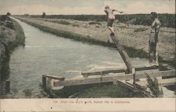 After the Day's Work, Ranch Life in California Postcard