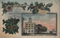 Santa Rosa Bank With Wishes For a Merry Christmas and Happy New Year California Postcard Postcard Postcard