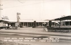 Llano Motel 2400 Redwood Hwy. So. One Mile South of Santa Rosa California Postcard Postcard Postcard