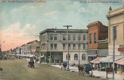 Looking Along Fourth Street Santa Rosa, CA Postcard Postcard Postcard