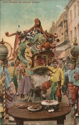 Feeding the Chinese Dragon Chinatown Postcard