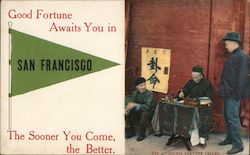 Chinese Fortune Teller Chinatown Postcard