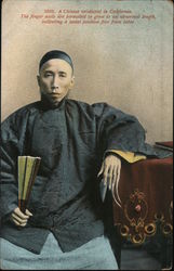 A Chinese aristocrat in California Chinatown Postcard