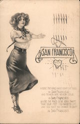 SF Girl Where the Girls Have Hearts of Gold...And to Men are Never Cold Postcard