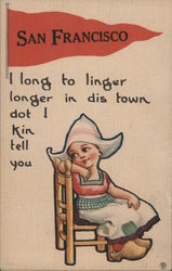 I Long to Linger Longer In Dis Town Dot I Kin Tell You Postcard