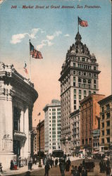 Market Street at Grant Avenue Postcard